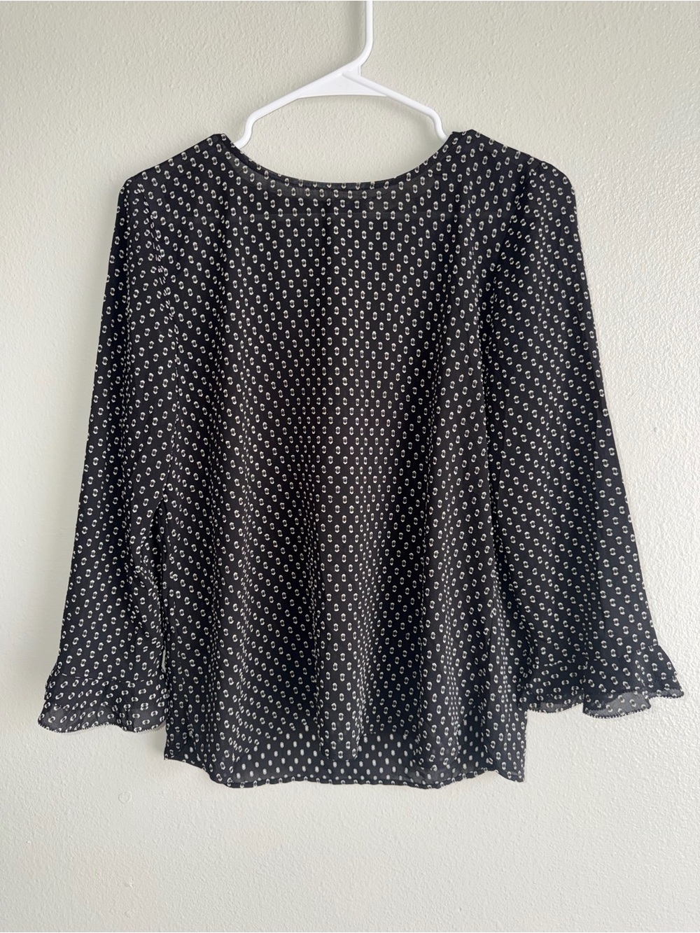Loft Black Printed Long-Sleeve Women's Blouse XS